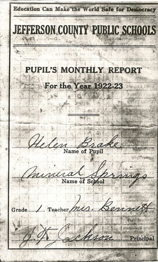1917 Report Card