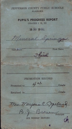 Report Card 1940-41